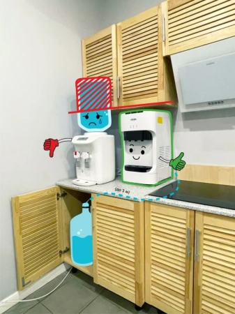 Настольный встраиваемый кулер для воды VATTEN L46WE белый с вынесенной бутылью